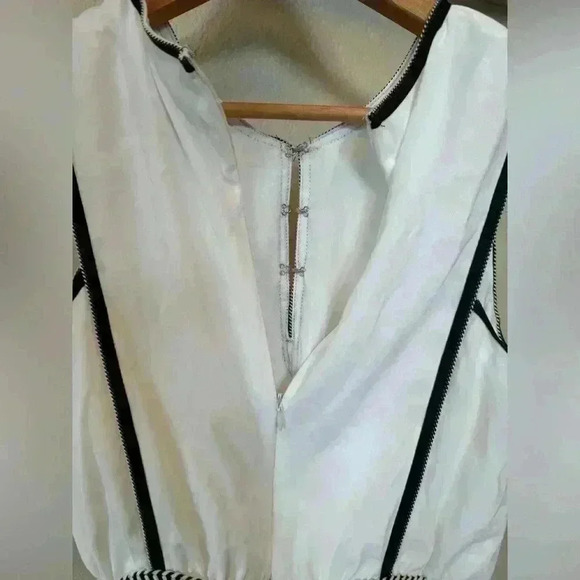 Maison Jules Crochet-Trim Fit & Flare White-Black Dress Women’s Size S NWT - Picture 7 of 12